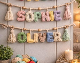 Crochet Alphabet Pattern PDF – A-Z Letters, Amigurumi Plush Letters, Name Garland DIY, Nursery Decor, Instant Download
