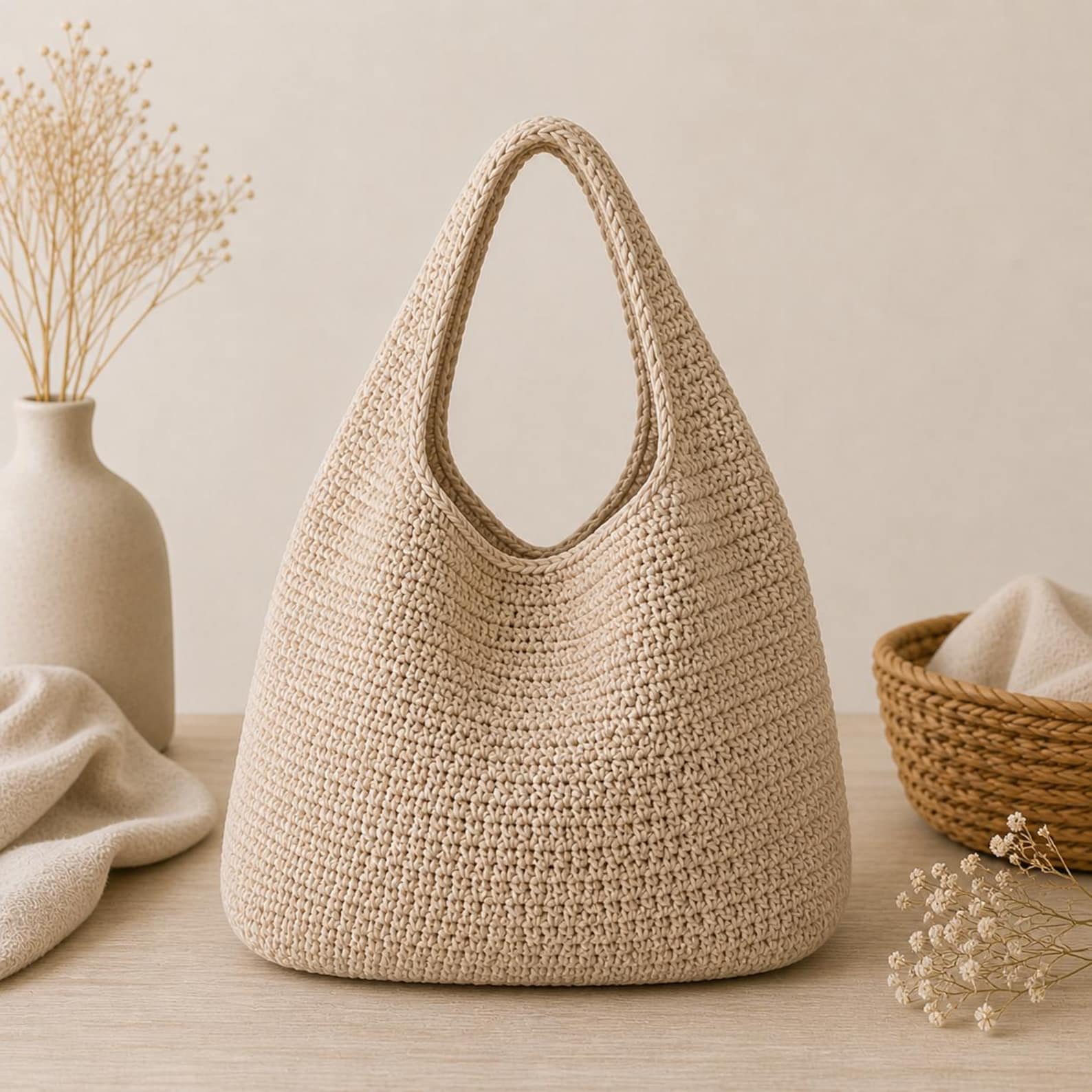 Crochet Hobo Bag Pattern PDF, Slouchy Tote, Easy Slouchy Purse, English ...