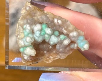 Mermaid Chalcedony Specimen on Stand | Botryoidal Blue Indonesian Quartz Formation