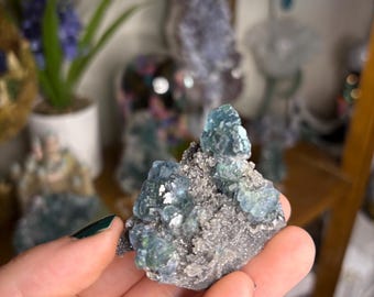 Blue-Green Fluorite on Sphalerite | Natural Mineral Specimen | China