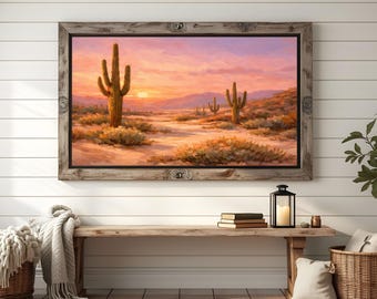 Southwestern Frame TV Art Set of 3, Desert Sunset Landscape Screensaver for Samsung Smart TV, Rustic Southwest Wall Art Digital Download