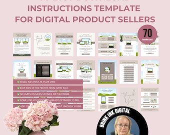 Link para download editável da loja Etsy, instruções, modelos do Canva, pacote de ferramentas para loja Etsy, página de agradecimento para loja Etsy, ferramentas para vendedores Etsy com direitos PLR.