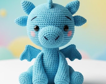 Blue Baby Dragon Plüschtier | Kinderzimmer Dekoration, Fantasy Plüschi