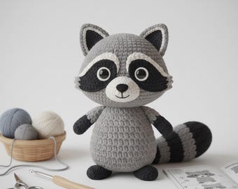 Amigurumi Raccoon Crochet Pattern | DIY Woodland Toy (PDF)