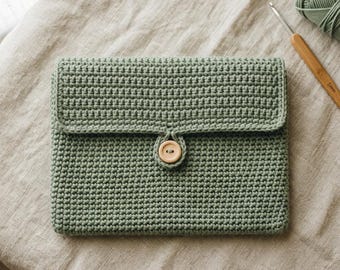 Modello per borsetta a busta all'uncinetto, tutorial per pochette con punto muschio testurizzato (download in PDF digitale)