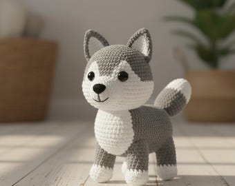 Husky Crochet Pattern | Amigurumi Dog Tutorial (Digital Download)