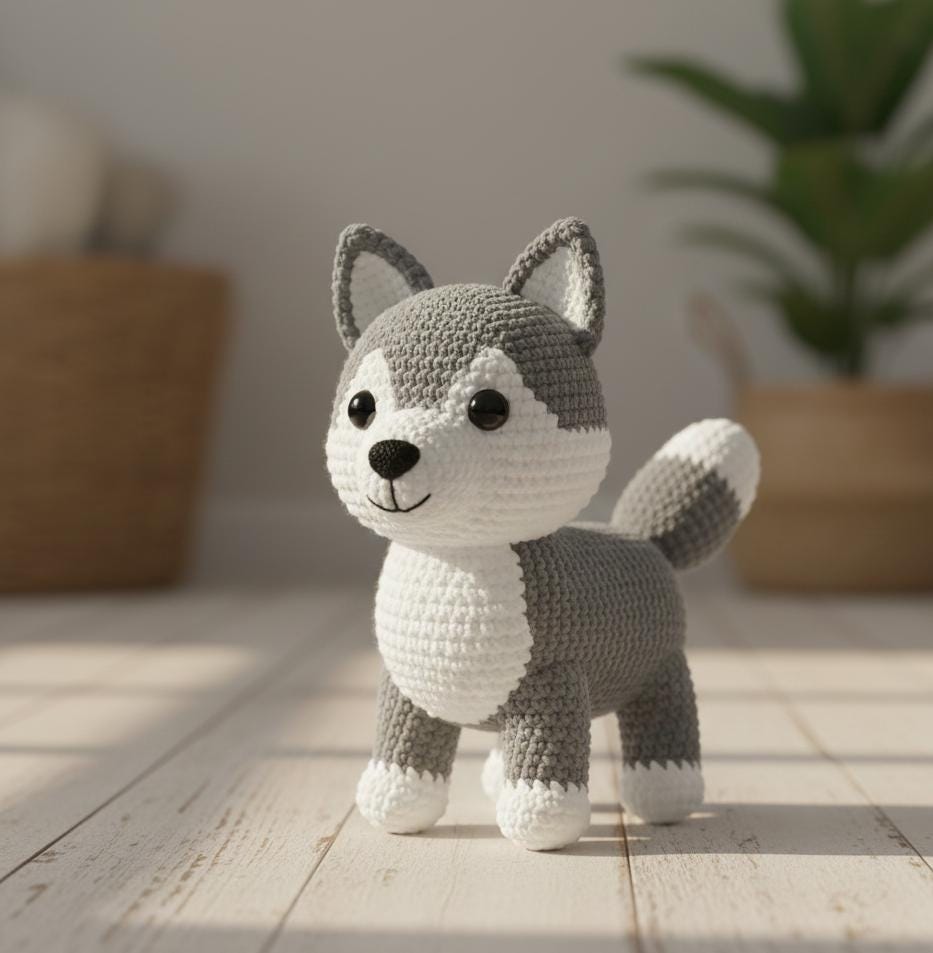 39 Husky Crochet Patterns for Plushies, Loveys, Cup Cozies, and Handmade Gifts 15 Husky Crochet Pattern Amigurumi Dog Tutorial