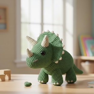 Crochet flower triceratops - Etsy 日本