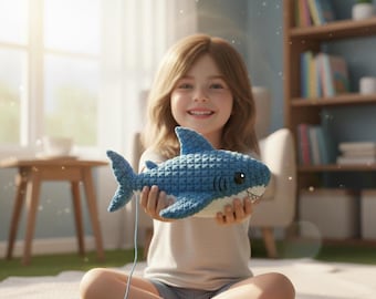 Amigurumi Shark Crochet Pattern, Easy Beginner Animal Plush (PDF Pattern)
