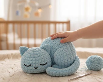 Sleeping Cat Amigurumi Crochet Pattern | Beginner Kitten Plushie (PDF)