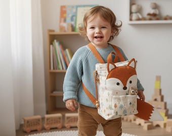 Sac à dos en renard fait main pour tout-petits | Sac à dos animal des bois