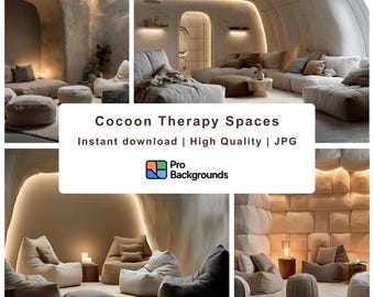 Cocoon Sensory Therapy Room Virtual Background - Trauma Informed Teletherapy Zoom Background - Calming Therapy Office Digital Download