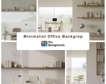 Minimalist Home Office Zoom Background, Calming Light Workspace Virtual Backdrop, Clean Office Video Call Background, Digital Download