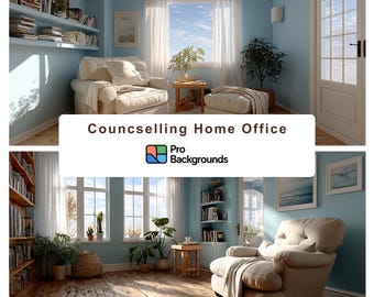 Sfondo virtuale per ufficio domestico tranquillo / Sfondo T Zoom / Sfondo digitale per sala terapia professionale / Download JPG 4K