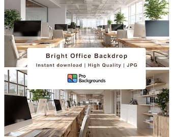 Sfondo realistico per ufficio 4K per Zoom (download digitale)