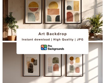 Modern Art Virtual Background | Clean Home Office Backdrop (Digital Download)