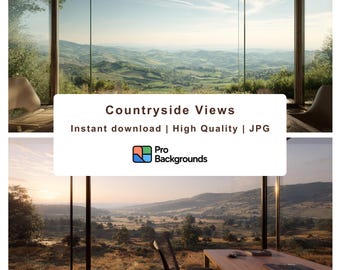 Sfondo per ufficio con vista sulla campagna / Sfondo per riunione virtuale 4K (download digitale)