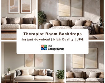 Therapist Space Zoom Background | Virtual Therapy Room | Online Counseling Background | Professional Mental Health Backdrop