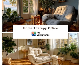 Sfondo virtuale per ufficio studio calmo / Sfondo Zoom per terapia / Sfondo digitale per sala di consulenza professionale / Download JPG 4K