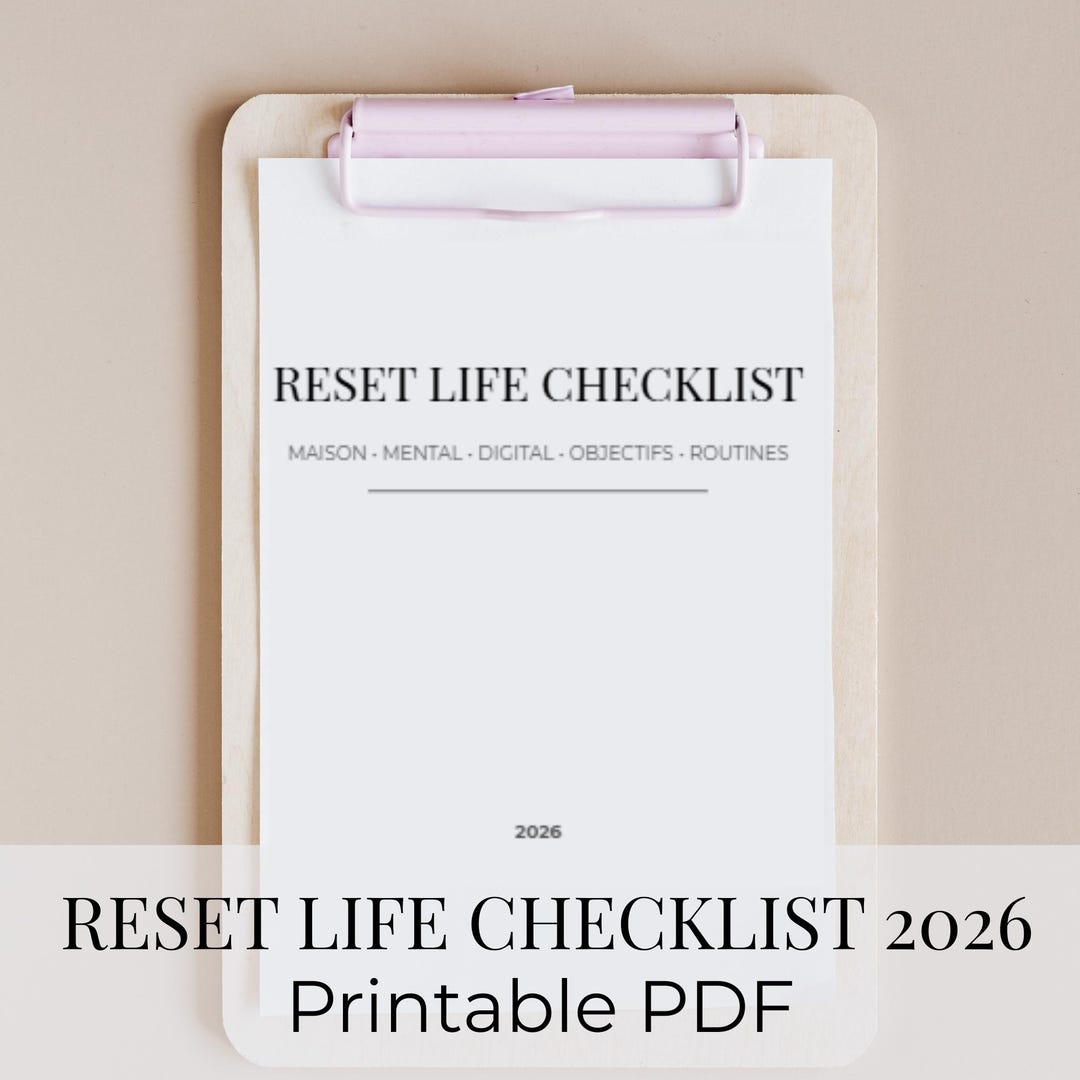 2025 Checklist.pdf 2025 Checklist: Home, Mental, and Digital Reset, A4 PDF and US Letter ...