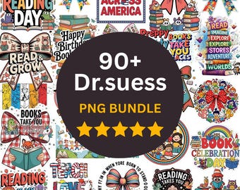 90+ Preppy Reading Day Png Bundle, Dr Suess Quotes Png, Oh The Place You Will Go Png, Cartoon Friends Png, Read Across America Coquette Png