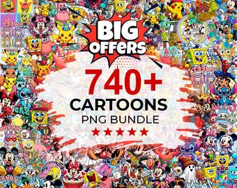 740+ Cartoon Mega Bundle Png, Cartoon SVG, Cartoons Bundle, Cartoon Clipart, Cartoon characters, Cricut Files, Silhouette, Retro Cartoon Png