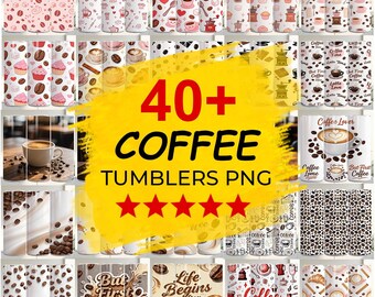 40+ Coffee Quotes 20oz Tumbler Wrap PNG, Sublimation Designs, Coffee Quotes Tumbler PNG, Coffee Lover Tumbler Wrap, Coffee Wraps Svg