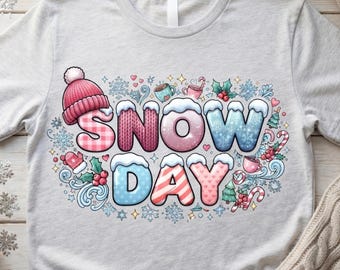 Snow Day PNG, Winter Christmas Sublimation Design, Cozy Snowflake Hot Cocoa Clipart, Retro Winter Shirt Design, Digital Download