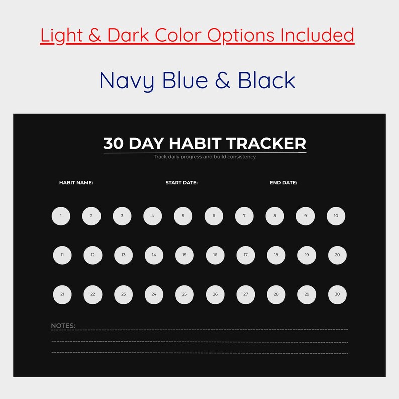 Minimal Habit Tracker Bundle, Printable PDF Planner, Daily Weekly 30 ...