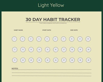 Minimal 30-dagars vanespårare – Lightversion, utskrivbar PDF-planerare