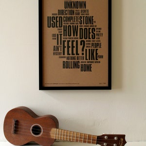 Bob Dylan Like A Rolling Stone Distilled. Limited Edition Letterpress A3 Poster Print. image 3