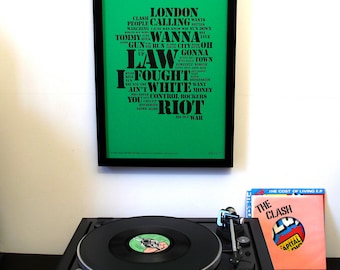 The Clash Distilled. A3 Letterpress Punk Art Print. Limited Edition.