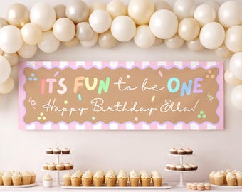 First Birthday Banner | Fun to be One Party Decoration (Digital Download)