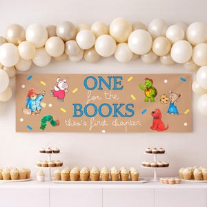 One For The Books – Birthday Banner, First Birthday Party Decor (Digital Download)