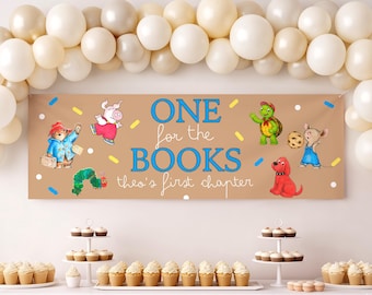 One For The Books – Geburtstagsbanner, Dekoration für die erste Geburtstagsfeier (Digitaler Download)