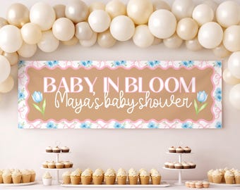 Floral Baby Shower Banner | Editable Welcome Sign (Digital Download)