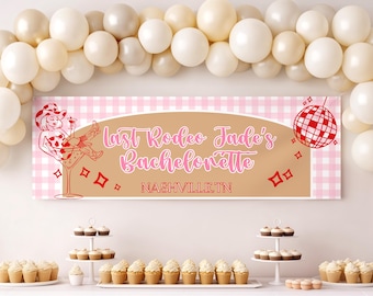 Last Rodeo Bachelorette Banner |  Disco Cowgirl Backdrop, Nashville Party Decor