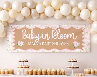 Floral Baby Shower Banner Template | Editable Welcome Sign (Digital Download)
