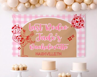 Last Rodeo Bachelorette Banner | Watercolor Party Decor (Instant Download)