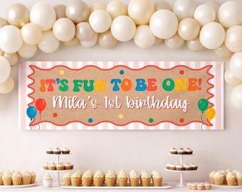 First Birthday Banner | Fun to be One Party Decoration (Digital Download)