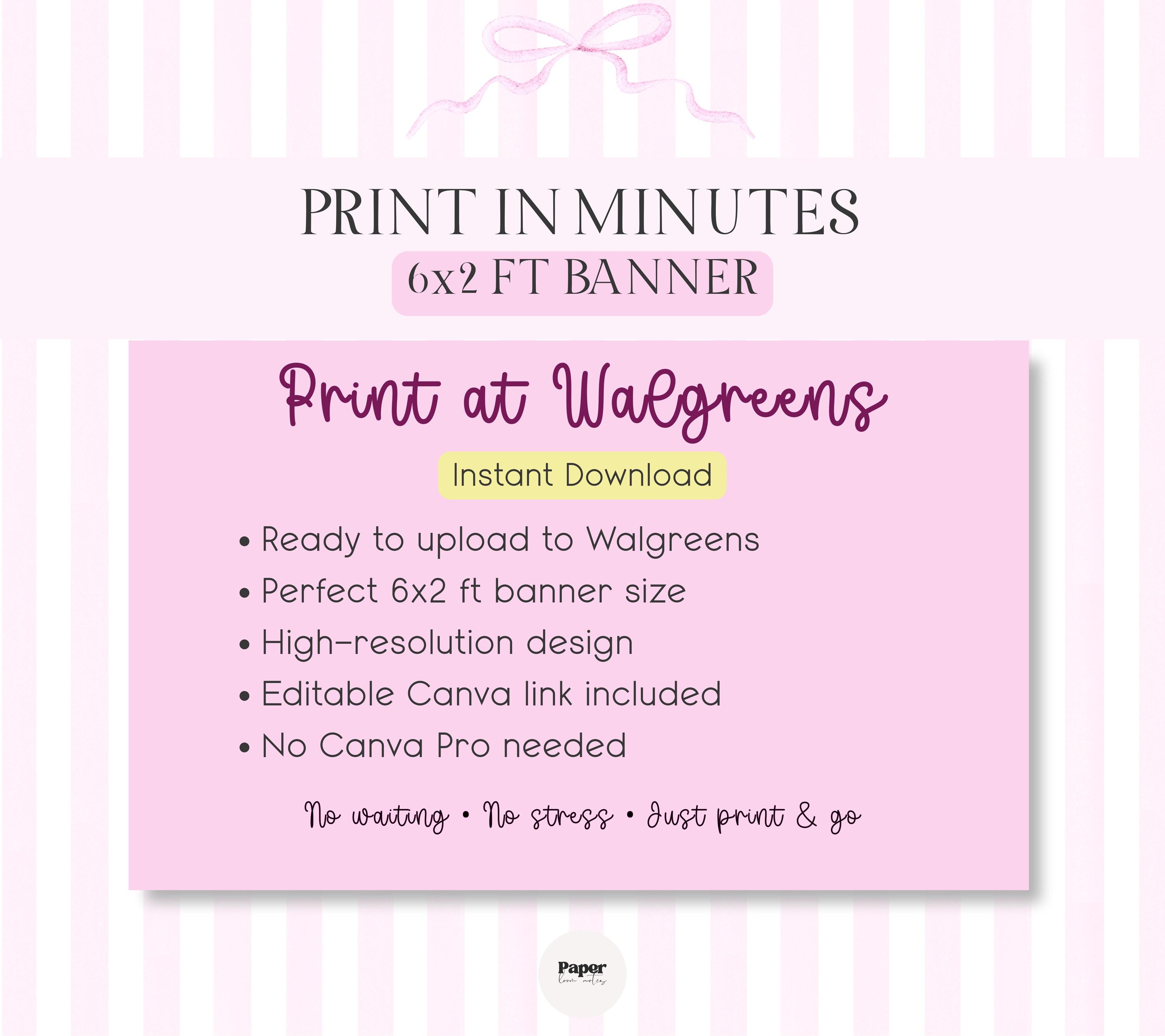 Editable Floral Birthday Banner | 6ft Walgreens Template (digital ...