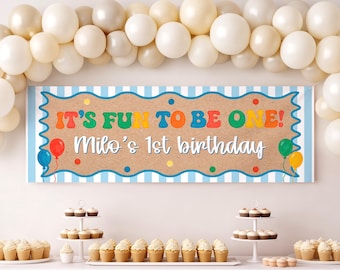 Fun to be One Birthday Banner | Kids Party Decoration (Digital Download)