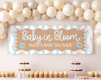 Floral Baby Shower Banner | Editable Welcome Sign (Digital Download)