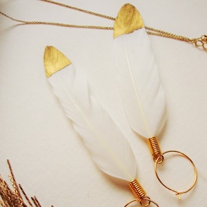 Gold Feather Earrings