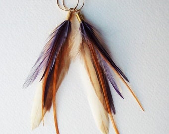 Amethyst Feather Earrings