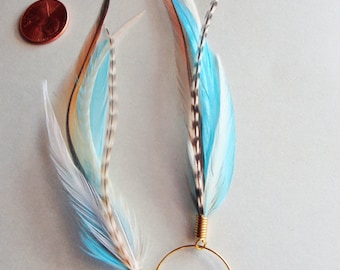 Kingfisher Blue Feather Earrings