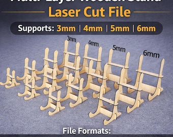 Laser Cut Display Stand SVG File: Multi-Layer Wood Holder Template (3-6mm)
