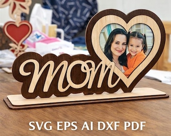 Personalized Heart Photo Frame SVG | Laser Cut CNC File | Instant Download
