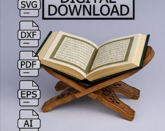 Quran stand laser cut rehal | Islamic book holder | digital download svg dxf eps ai