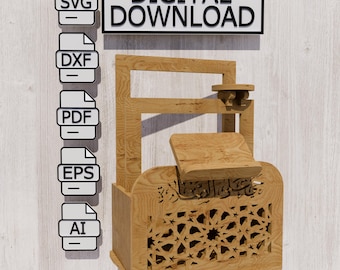 Islamic Quran Book Stand SVG DXF CNC Digital Download